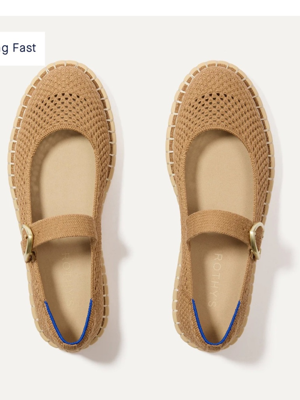 NIB Rothy's Knit Mary Jane Espadrille Flats in Wren size 8